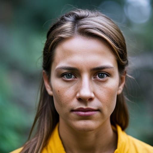 Warrior Woman Portrait in Forest, Professional Photography