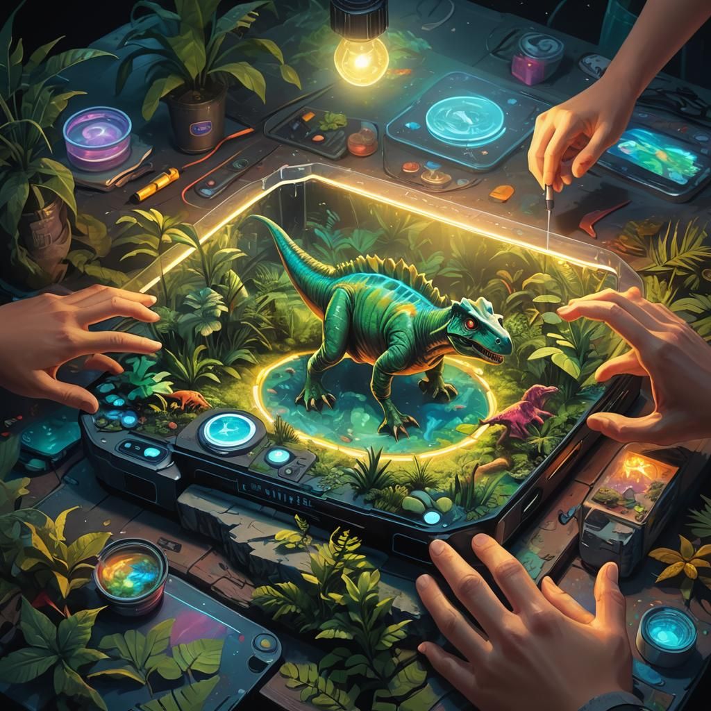 Interactive 3D Hologram Projector in Cyberpunk Style