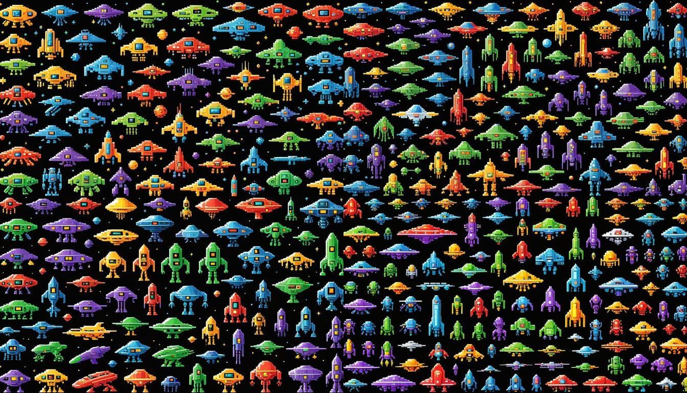 8-bit Space Fleet Design Academy Graphic