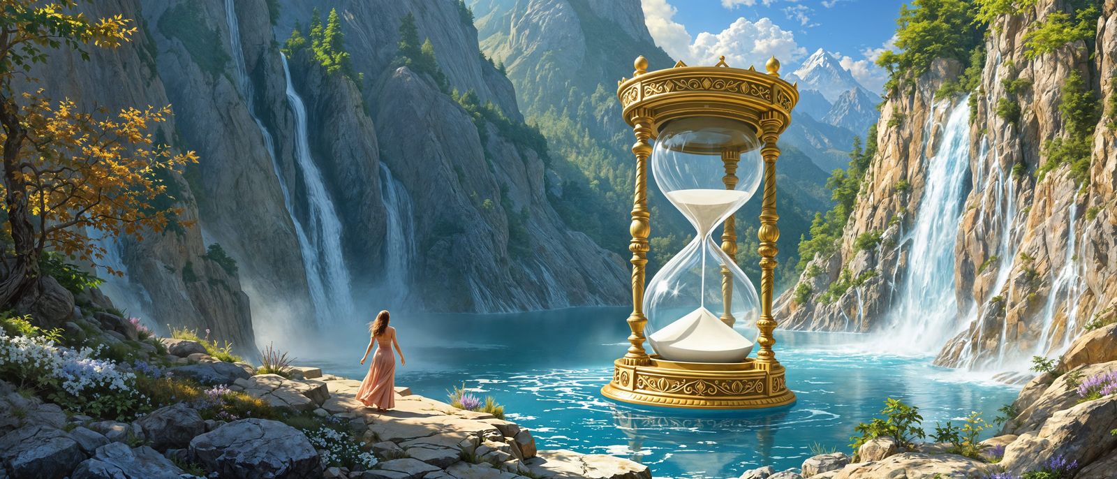 Surreal River Reversal in Digital Painting