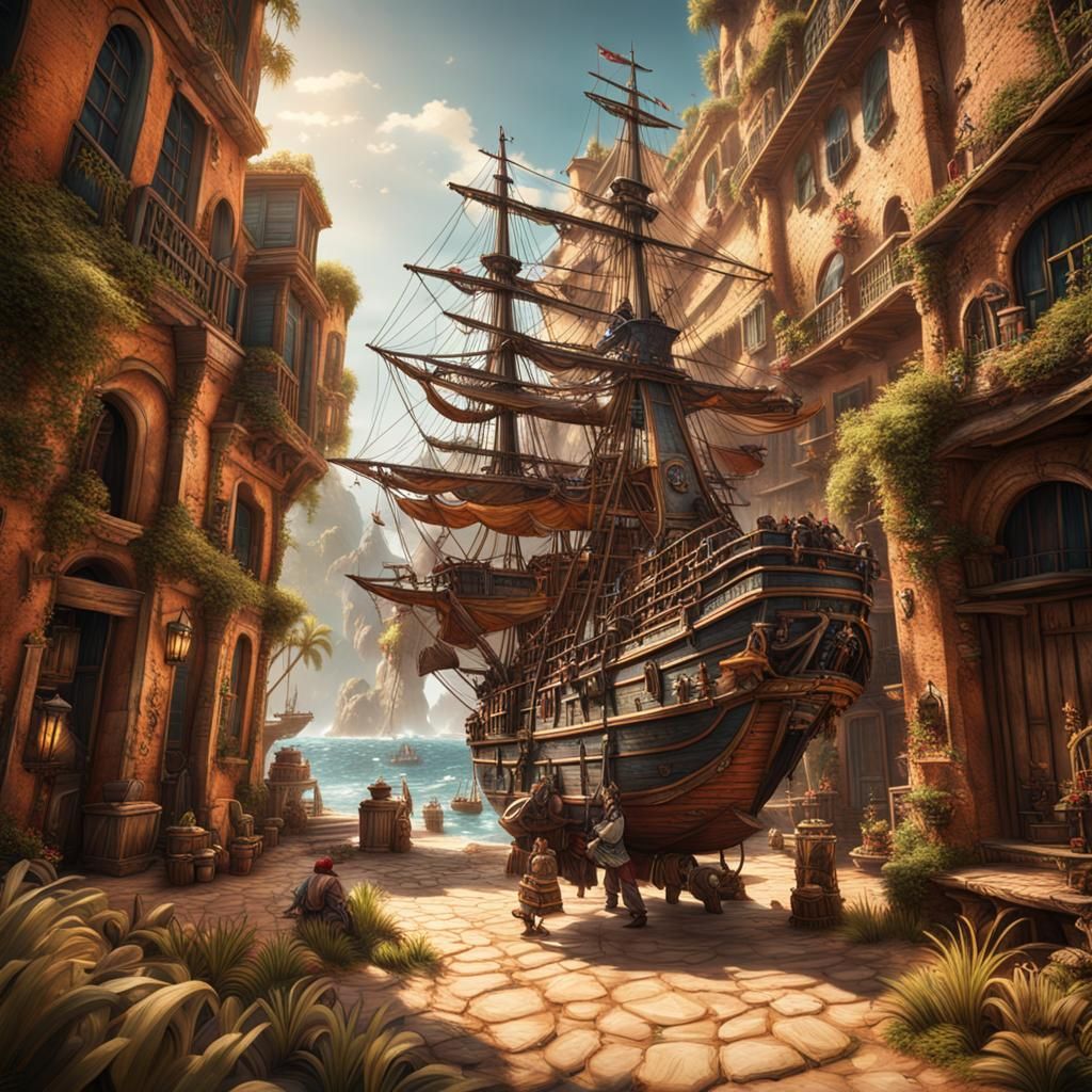 Detailed Matte Painting of Jack Sparrow in 8k