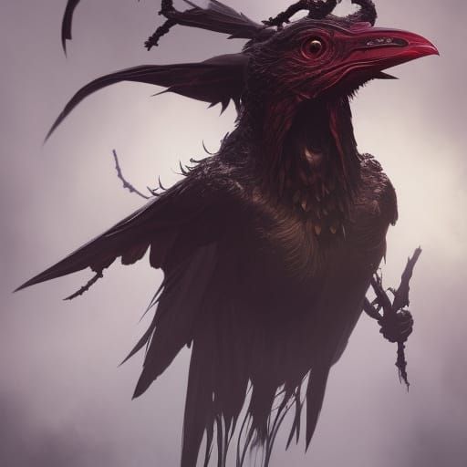 Sinister Hell Bird Dark Fantasy Concept Art