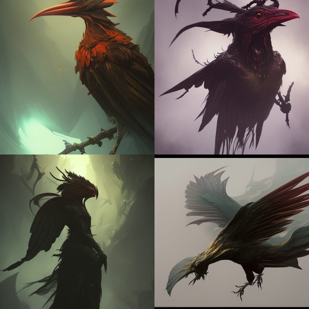 Sinister Hell Bird Dark Fantasy Concept Art