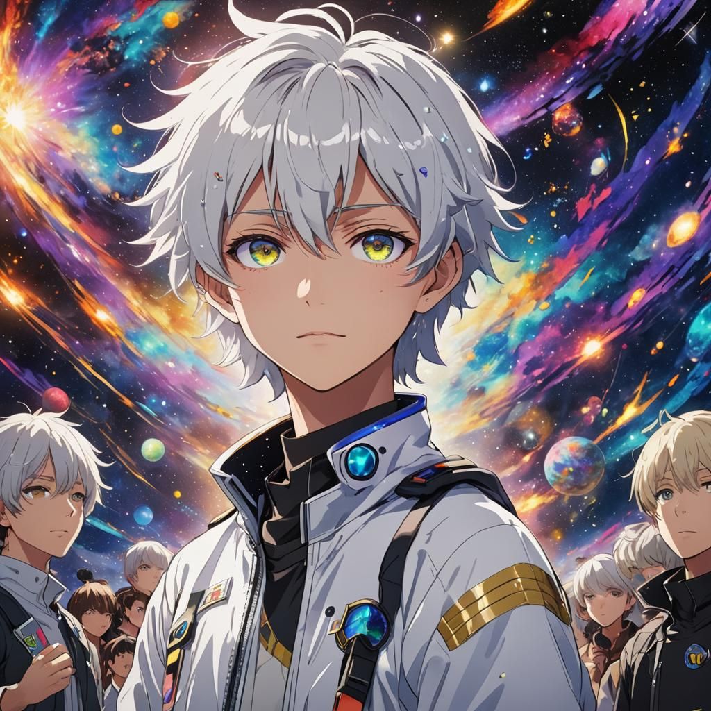 Anime Boy with Oil Eyes on Stage