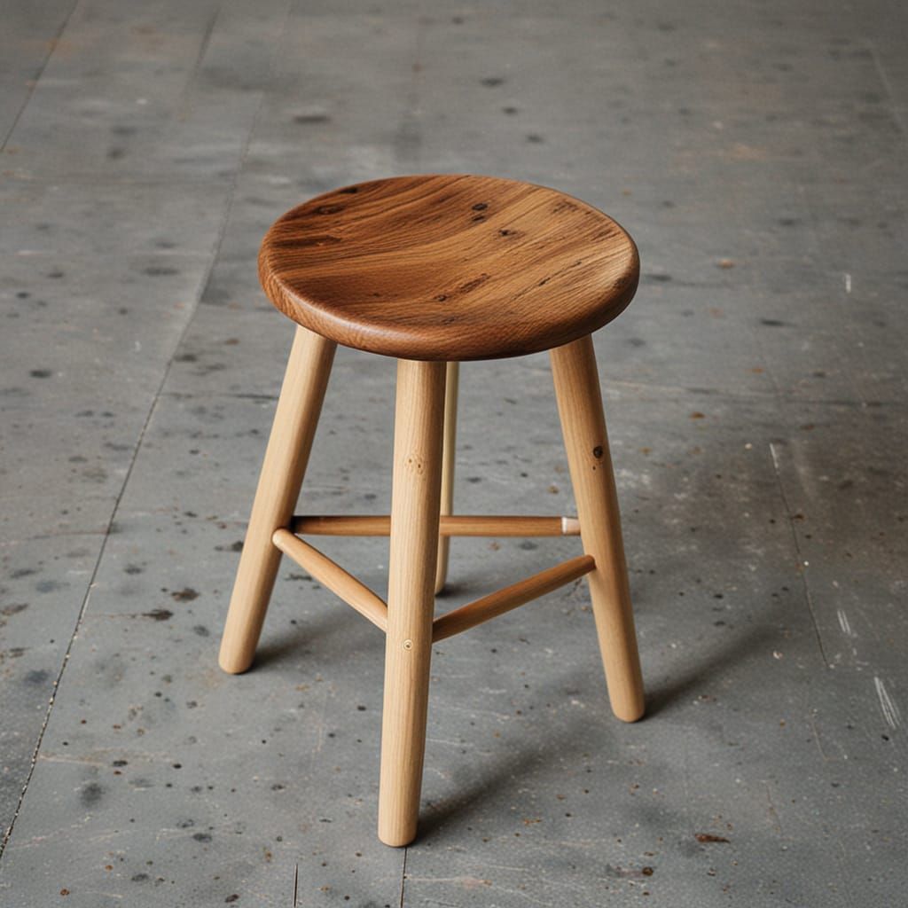 Rendering of a Three-Legged Stool