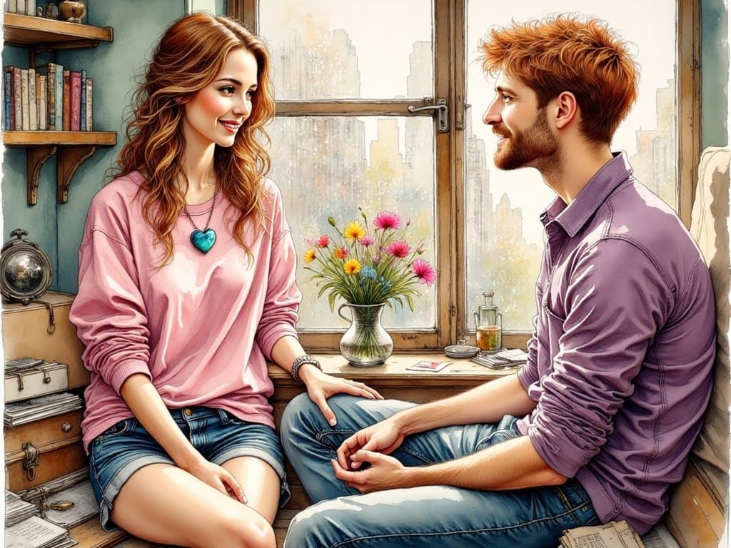 Young Couple in Cozy Manhattan Apartment