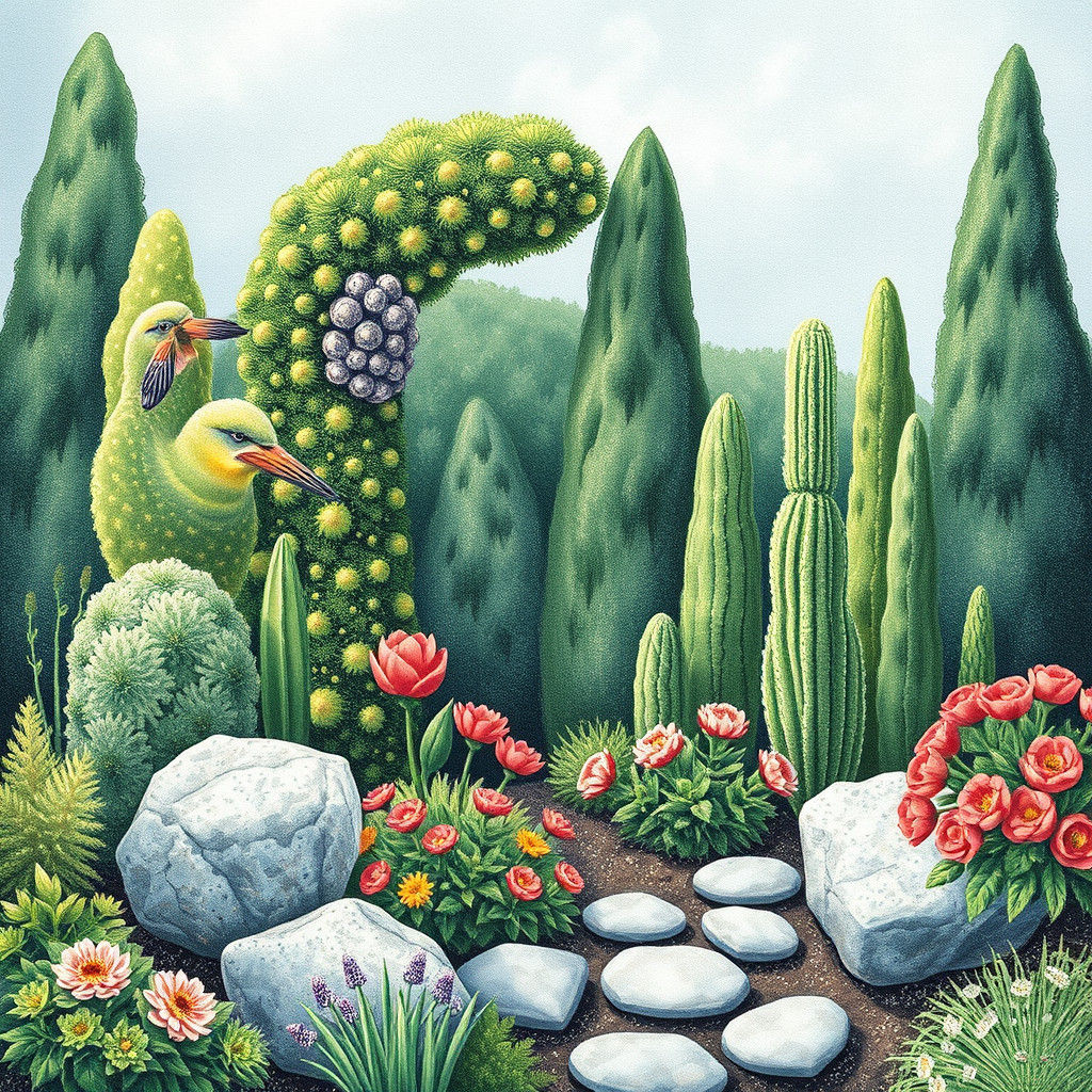 Granite Garden in Giclée Style