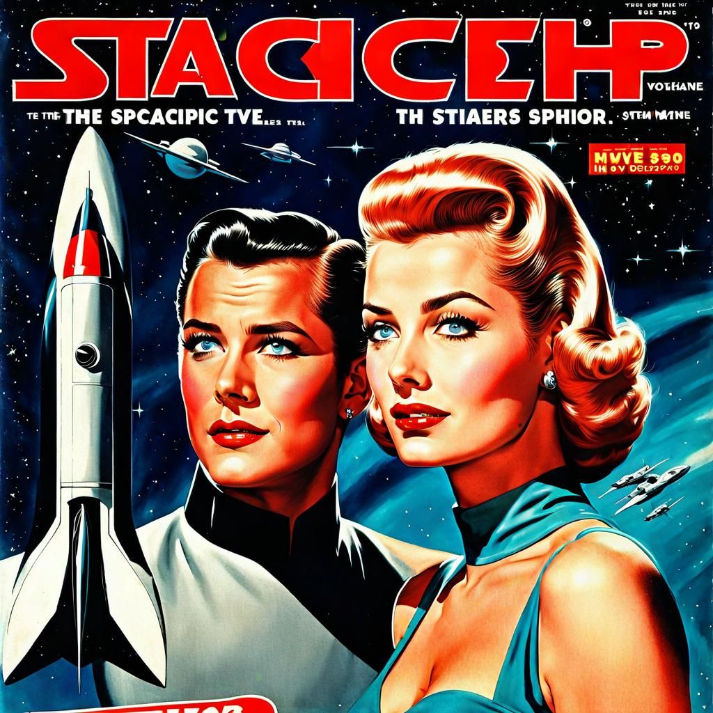 Retro-Futuristic Spaceship TV Show Poster