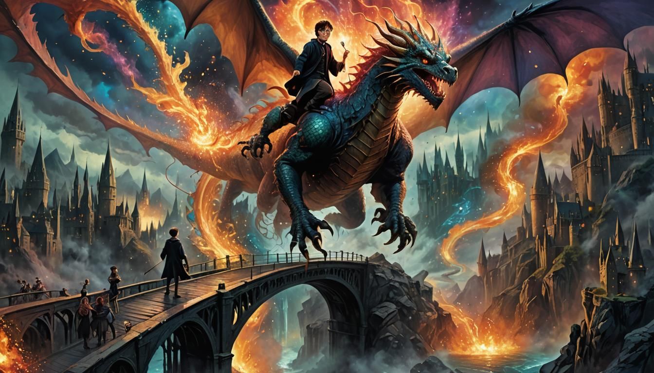 Wizard Conjures Dragon in a Burst of Color