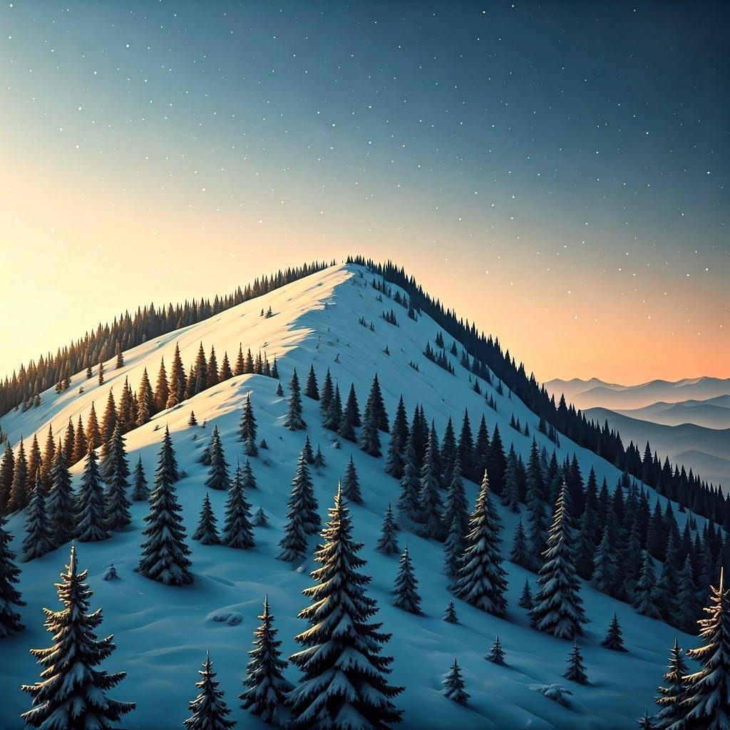 Surreal Winter Mountain in Soft, Ethereal Light