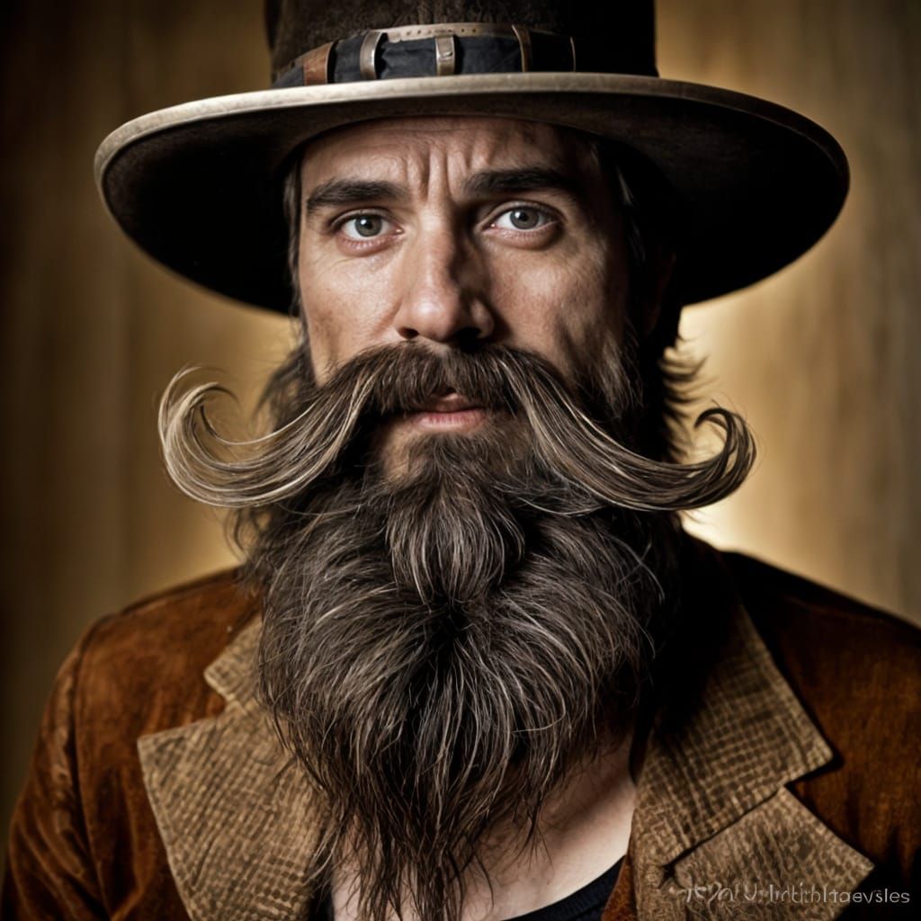Detailed Close-up of a Magnificent Beard