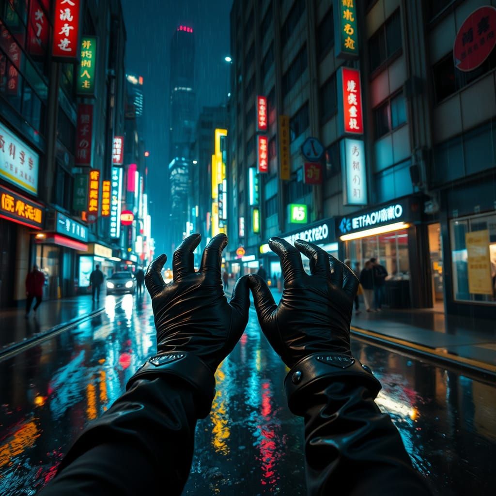 Cyberpunk Alleyway Walk in Rainy Taipei
