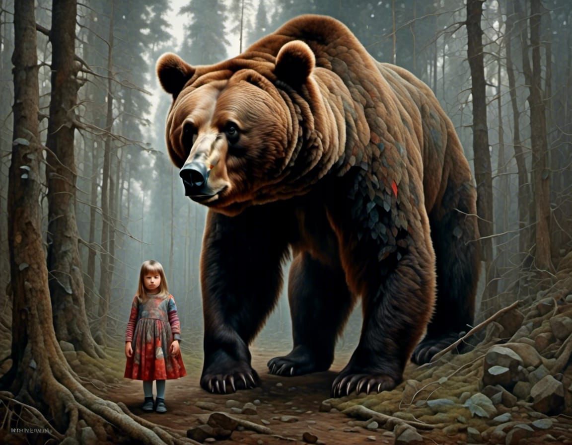 bear and girl