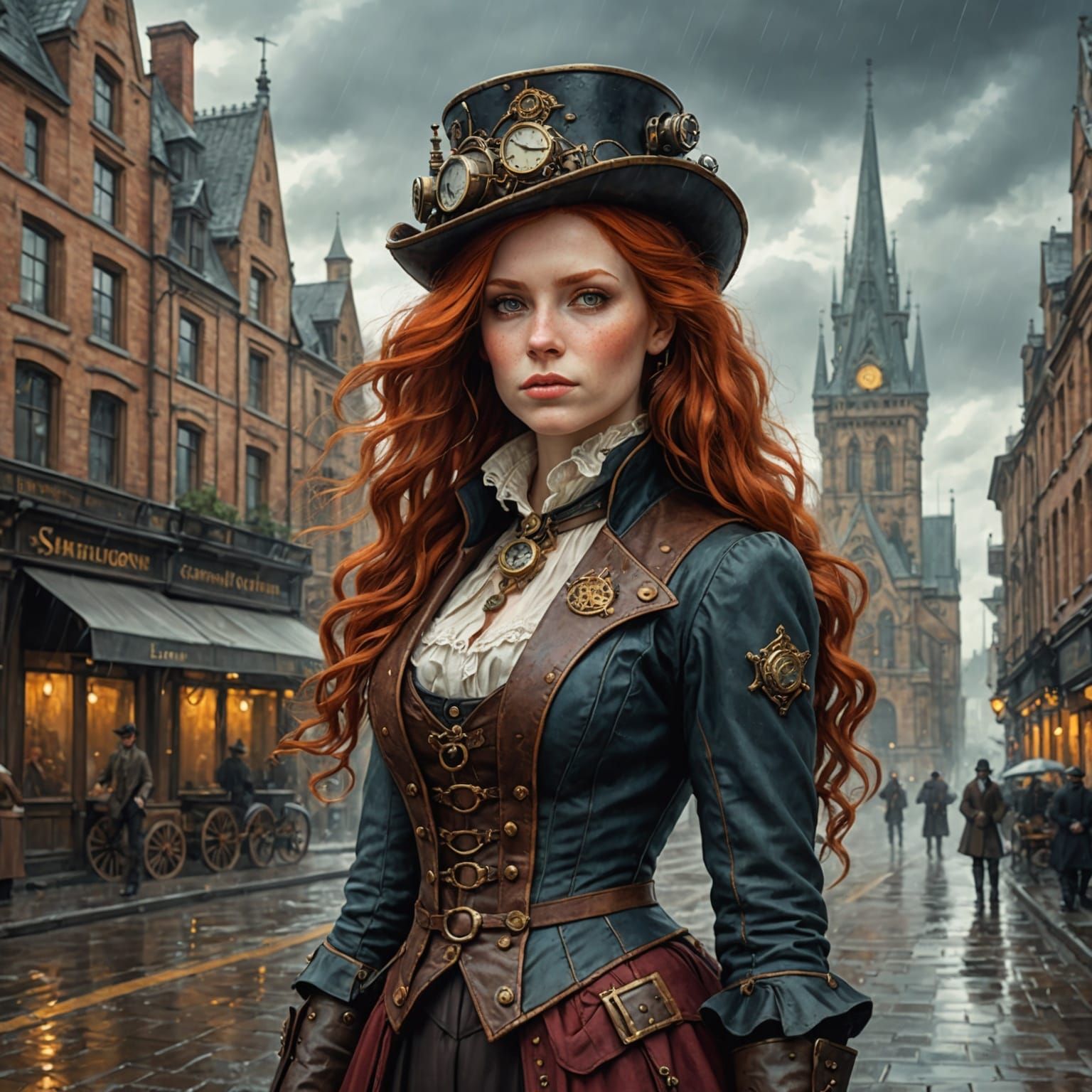Gothic Steampunk Redhead 5
