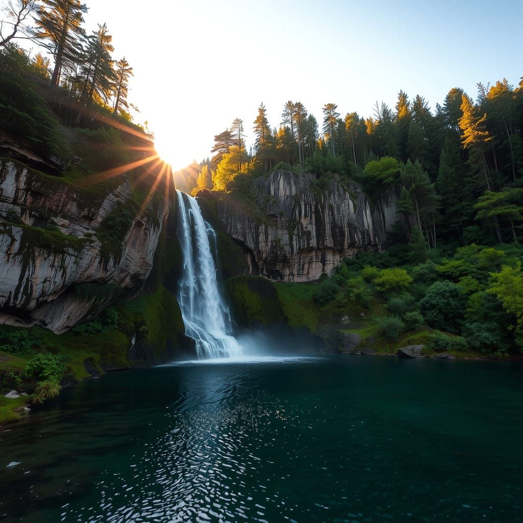 Balkan Waterfall at Sunset: Untouched Wilderness