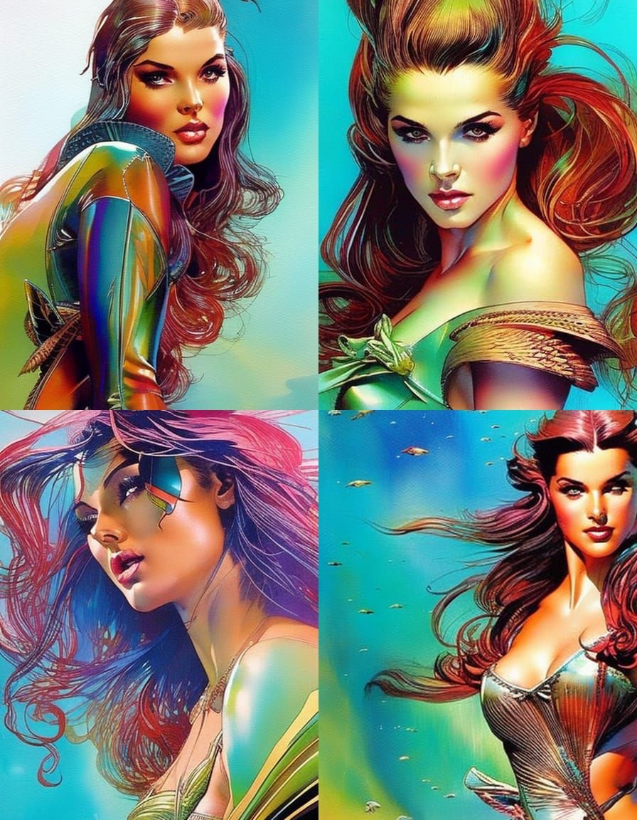 Classic Pin-Up Aurora Portrait in Aqua Setting