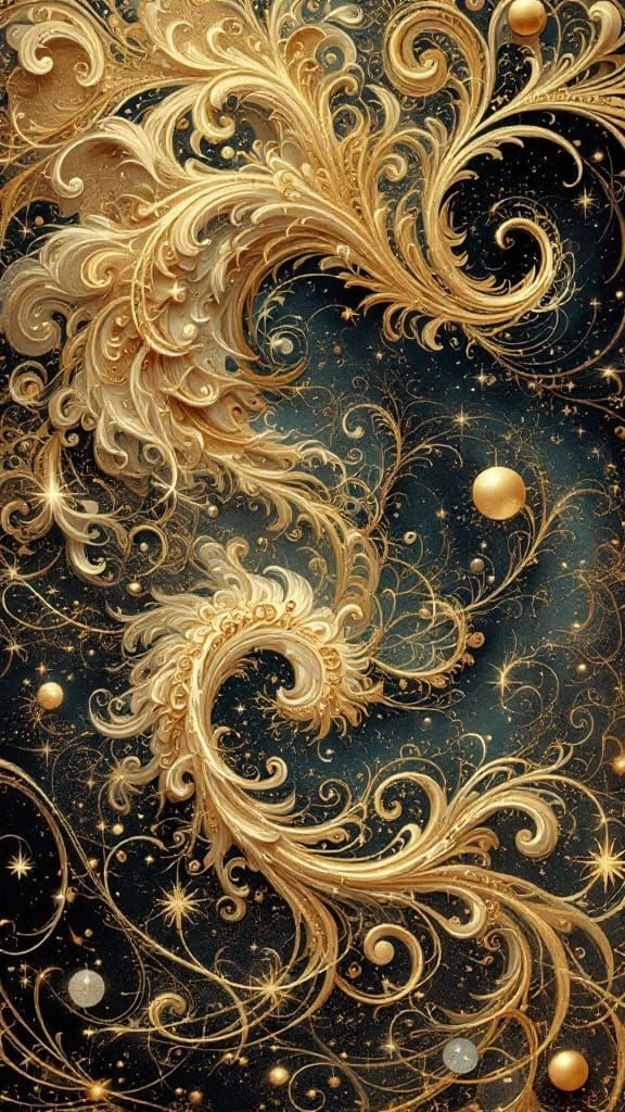 Elegant Fractal Masterpiece in the Style of Gustav Klimt