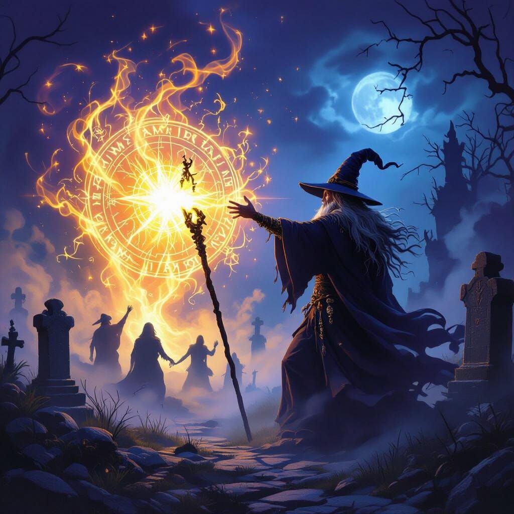 Wizard's Spell Revives Dead in Ancient Graveyard