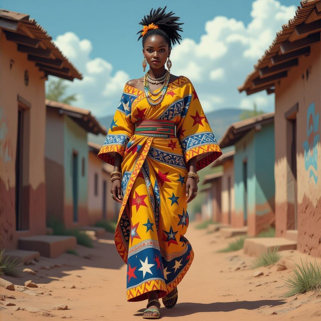 Kenyan Woman Emerges from Milky Way in Star Garment