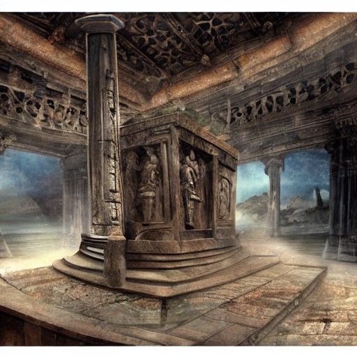 Ancient Battle Axe in Hall of Kings: Matte Painting