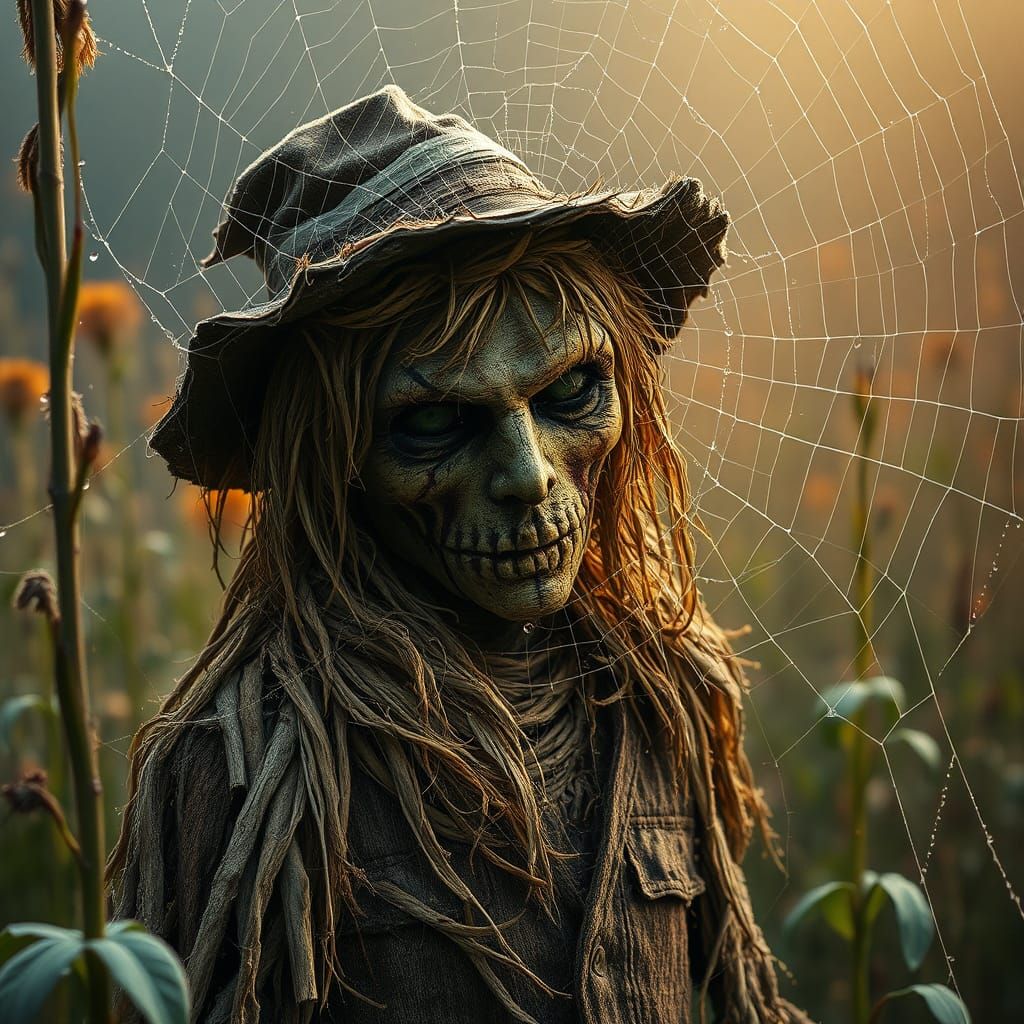 Eerie Scarecrow in Overgrown Field, Concept Art