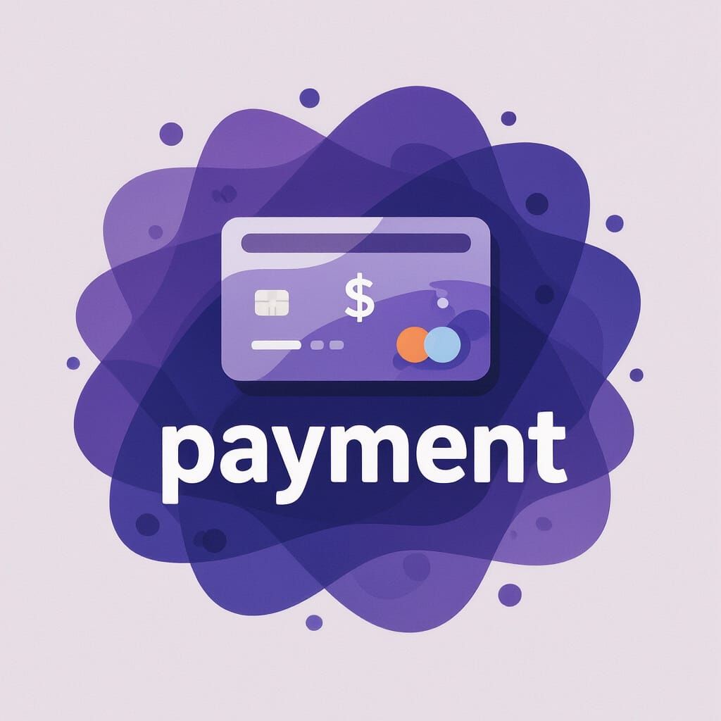 Elegant Purple Payment Icon in Digital Art Style
