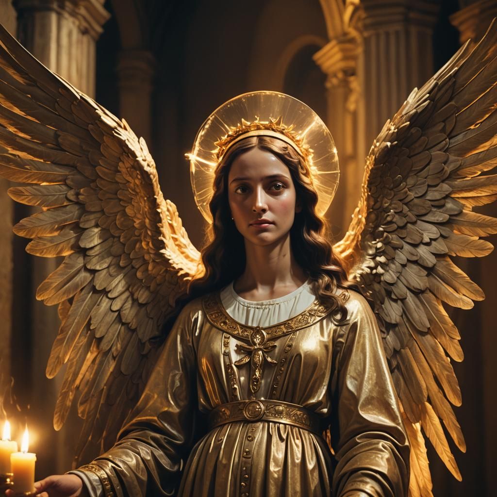 Virgin Mary and Angel Gabriel in Baroque Style