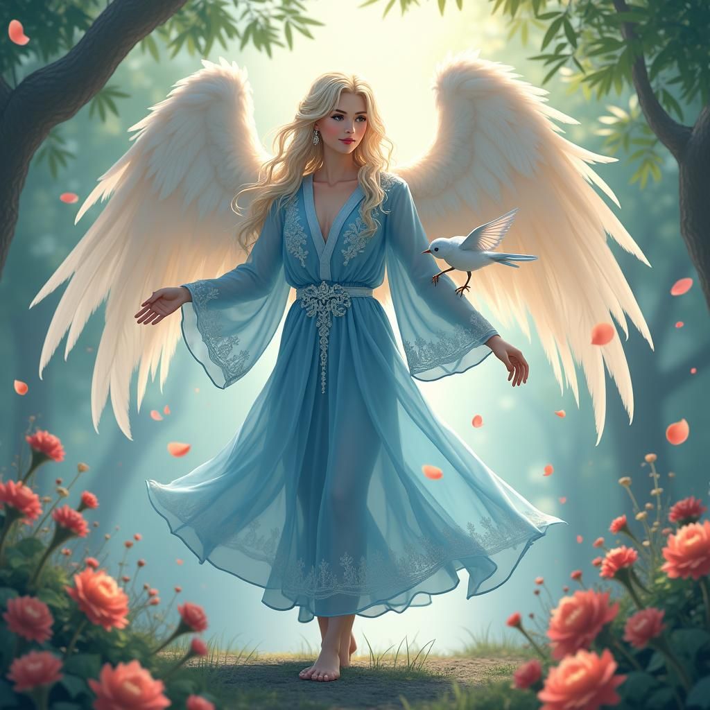 The Angel Ariel in a Lush Natural Setting