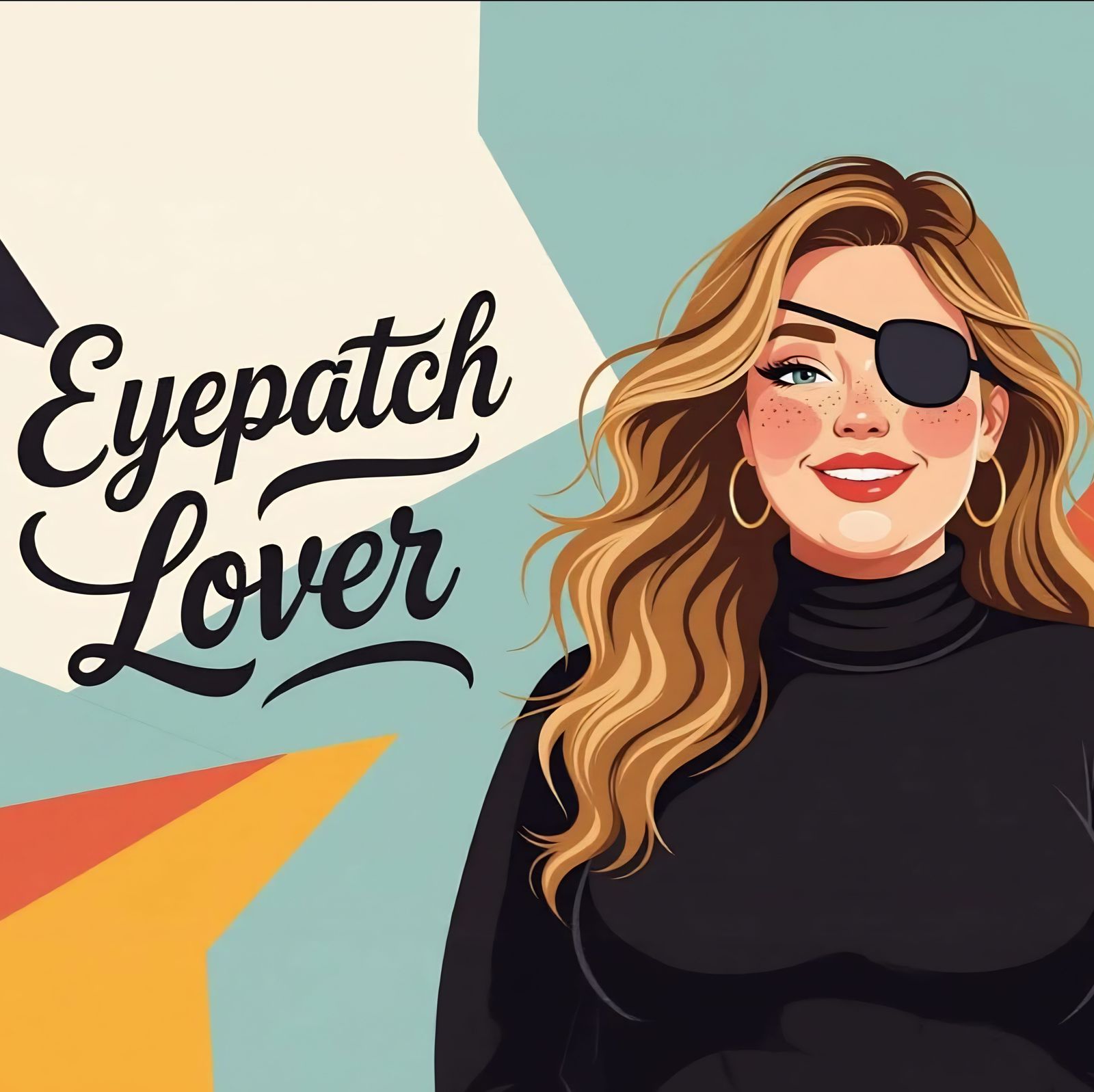 Eyepatch Lover Poster: Dynamic Calligraphy Art