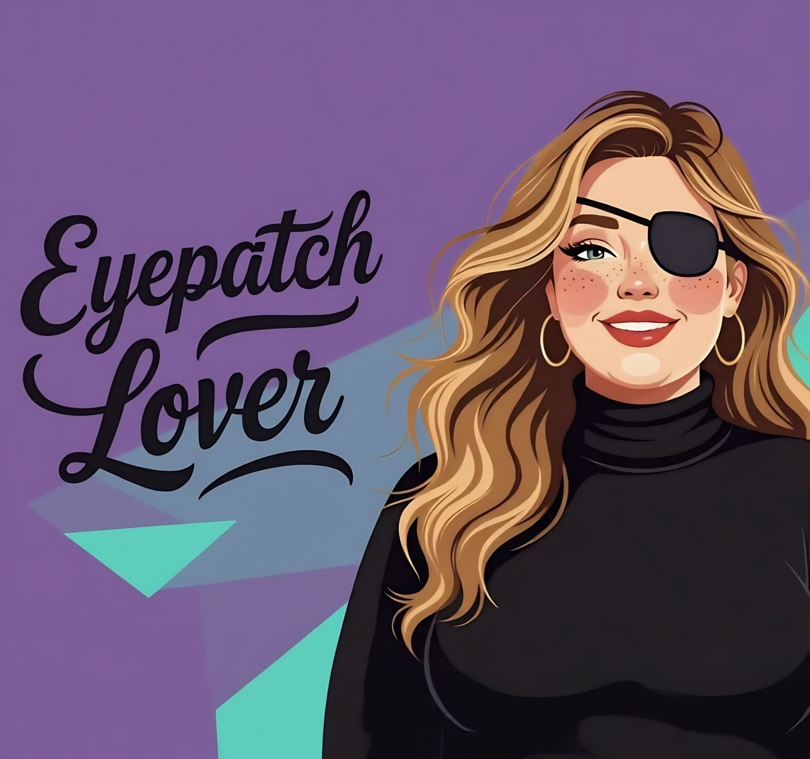 Eyepatch Lover Poster: Frisian Woman in Dynamic Calligraphy ...
