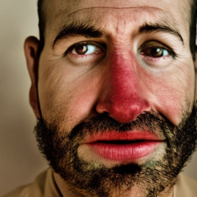 Detailed closeup portrait of the average man