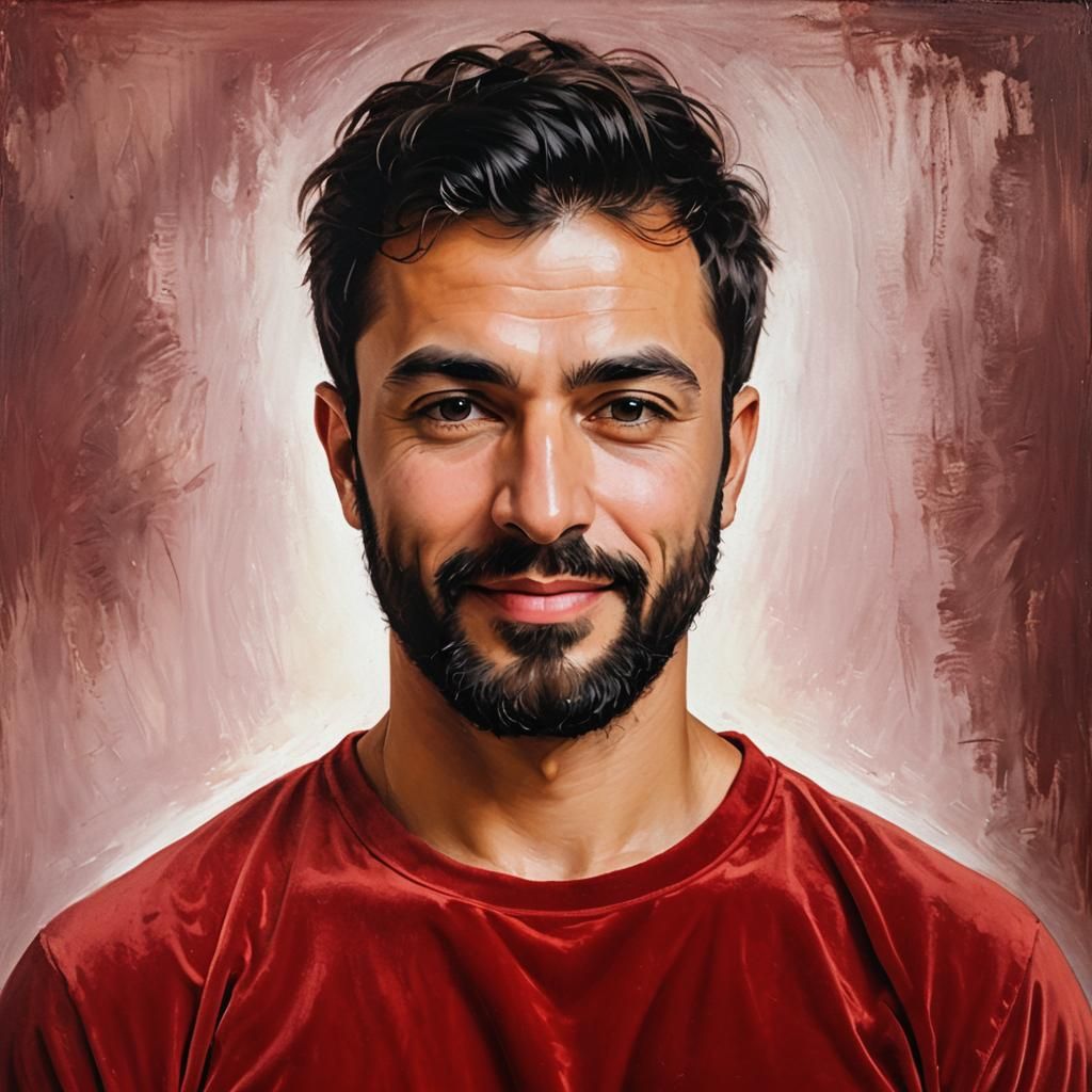 Handsome Man in Velvet: An Oil Painting Portrait