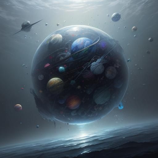 Piles of old clothes floating in space hyperdetailed Splash art trending on Artstation Unreal Engine volumetric lighting...