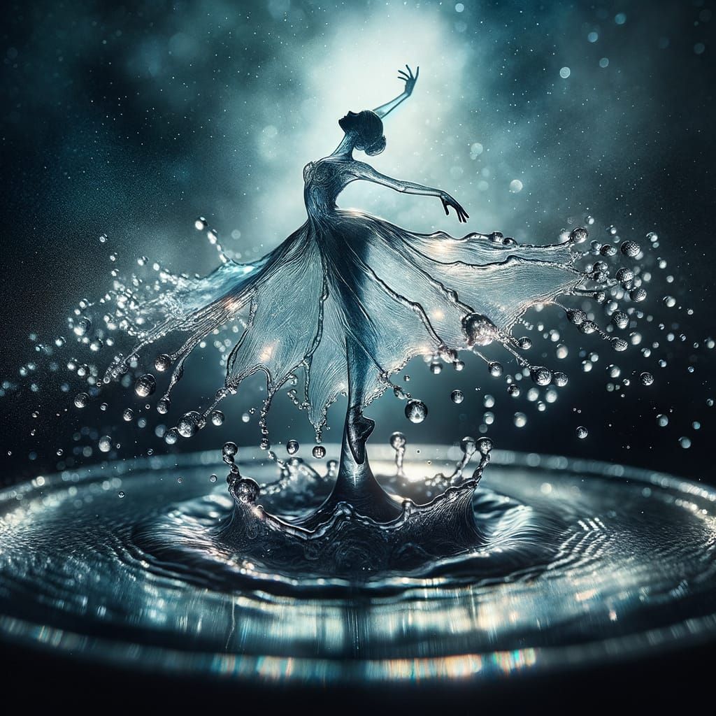 Ethereal Water Ballerina in Dreamlike Painterly Style