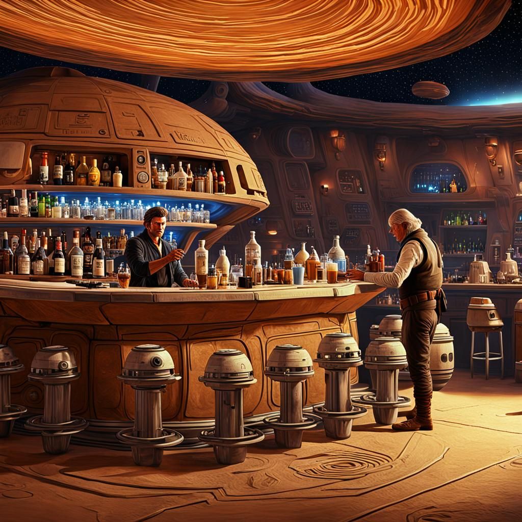 Tatooine Cantina Bartender in Star Wars Style
