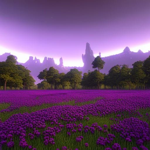 Lush Meadow Landscape in Hyperdetailed Fantasy Art