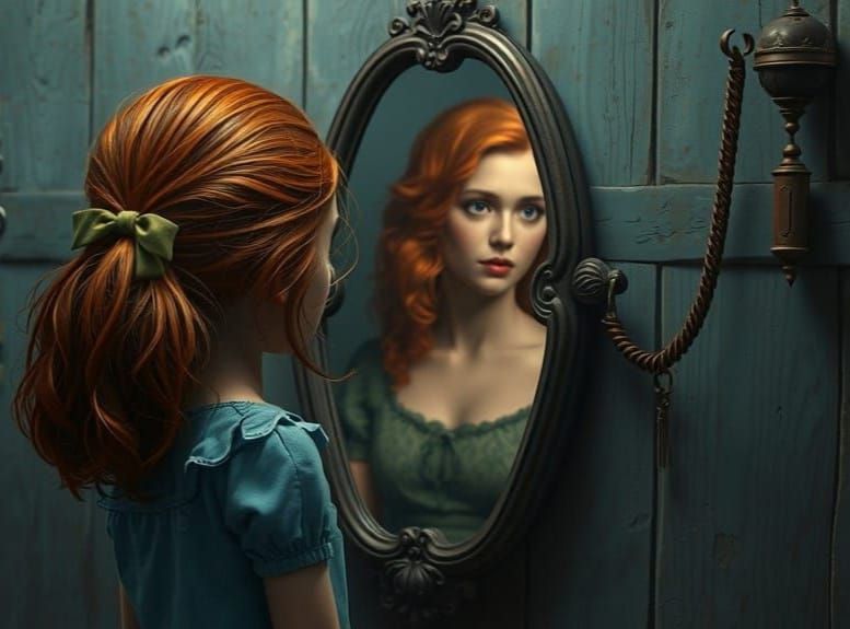 Lost Child Sees Ghostly Reflection in Mirror