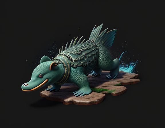 Anime Platypus in Detailed Matte Painting