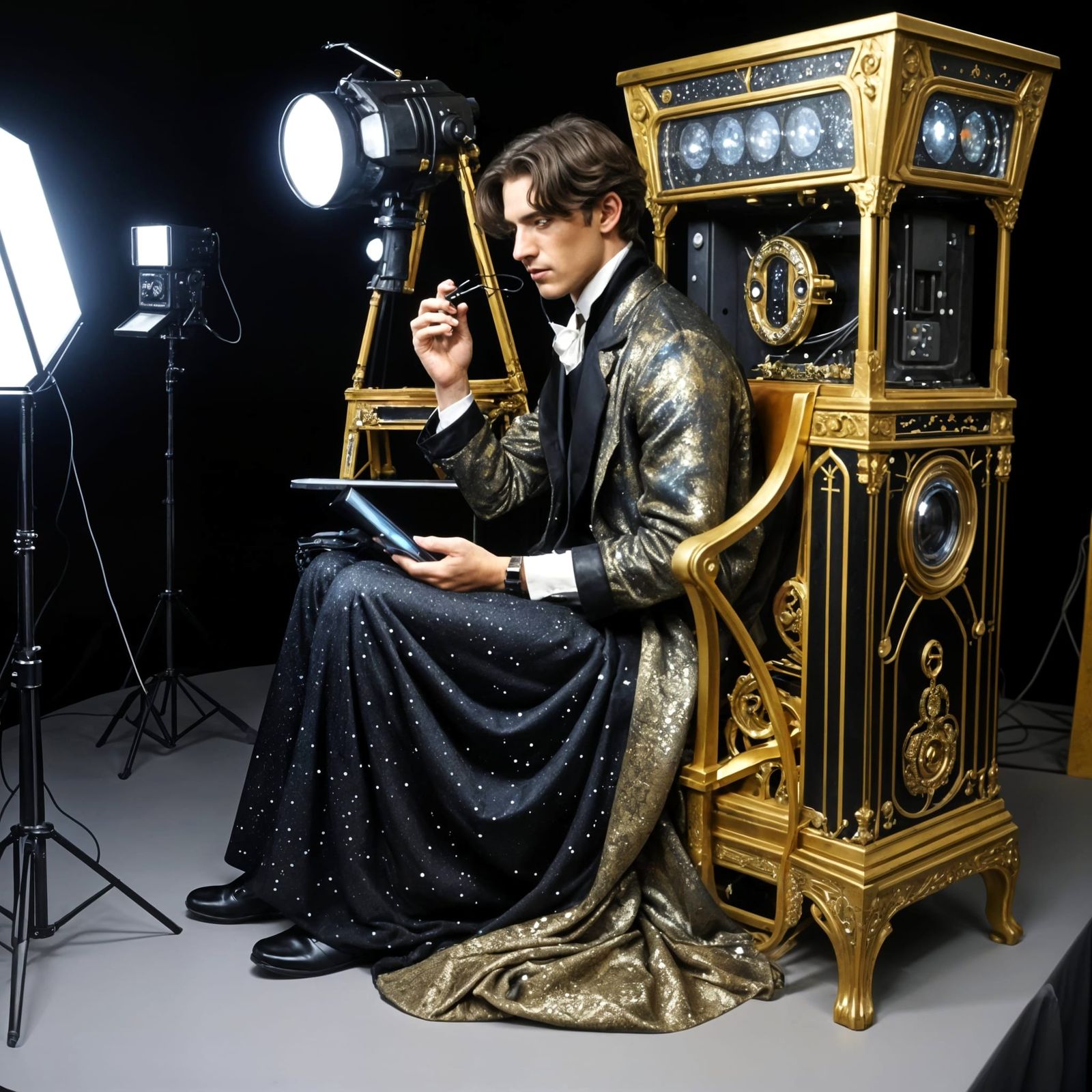 Art Nouveau Thaumaturge Contemplation in Photorealism