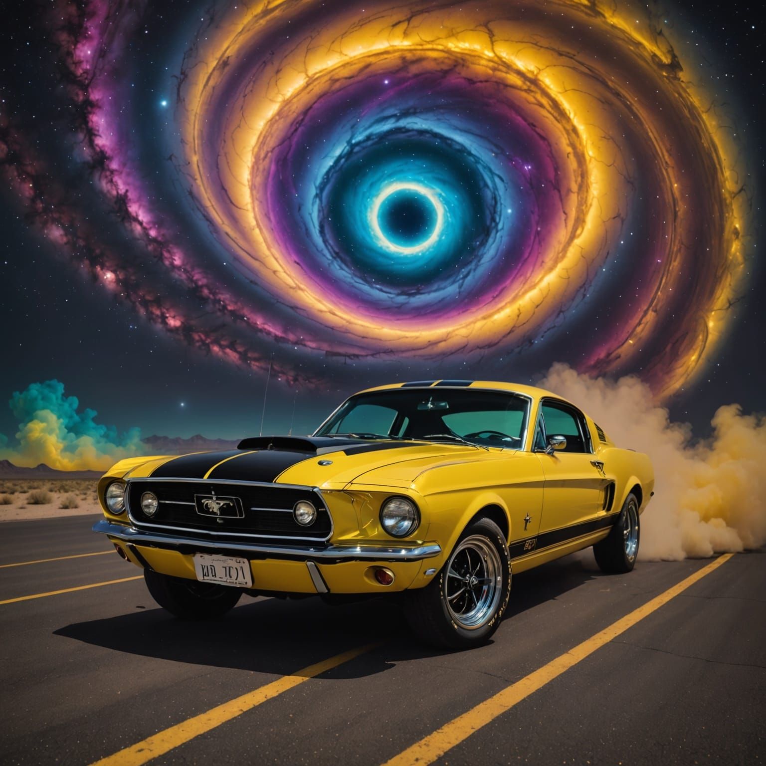 1967 Ford Mustang in Neon Nebula Vortex