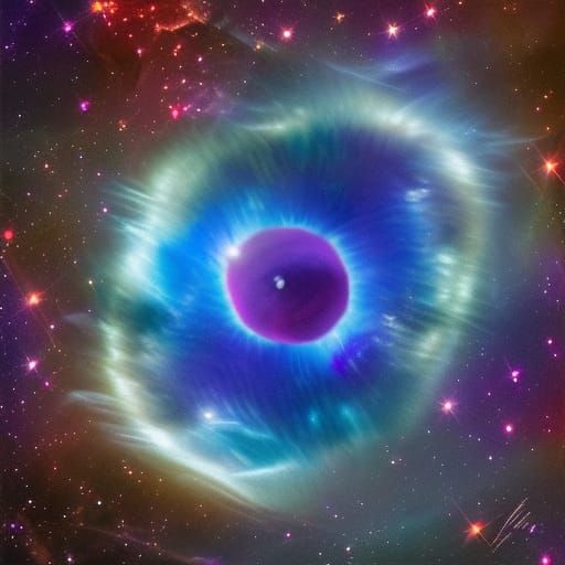 Cat Eye Nebula: Holographic Cosmic Illustration