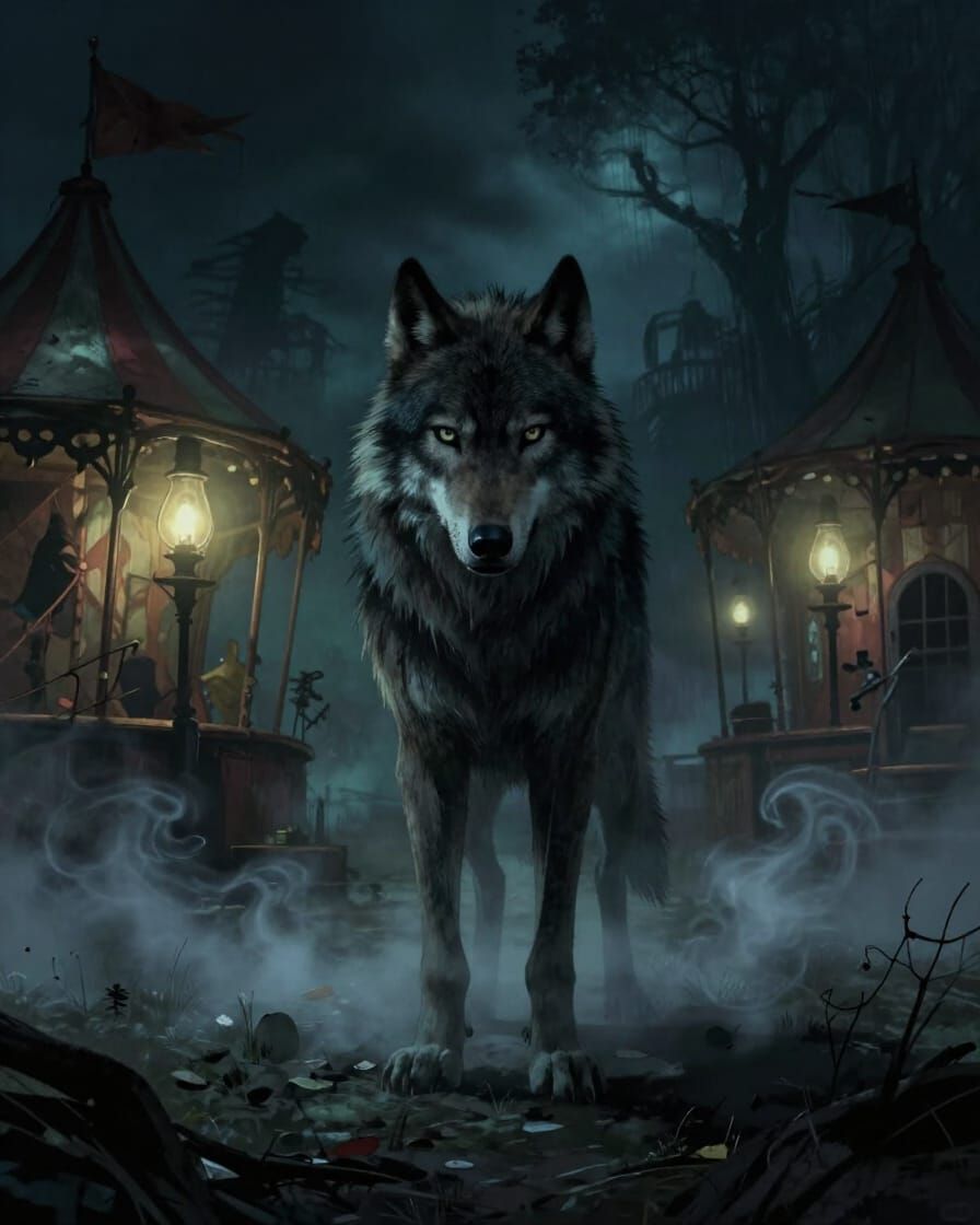 Shadow Wolf at Midnight Spooky Carnival