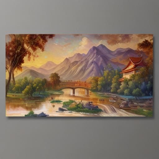 Epic Dragon Overlook in Gouache and Watercolor Style