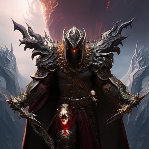 Majestic Demon in Regal Armor, Digital Art