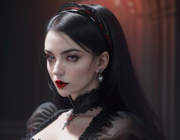 Gothic Vampire in Victorian Attire