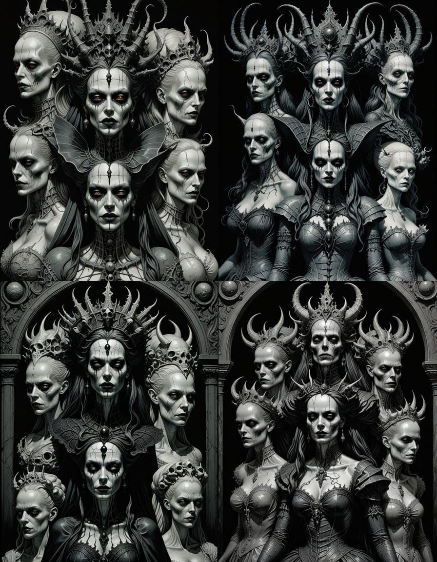 Ethereal Gothic Voodoo Queens in Dark Occultism