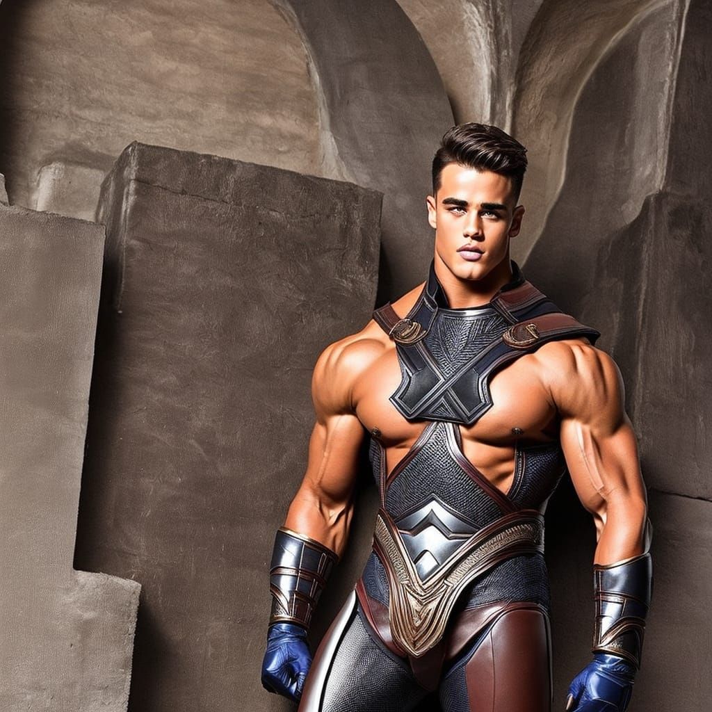 Gothic Angel in Hell with Leather Armor