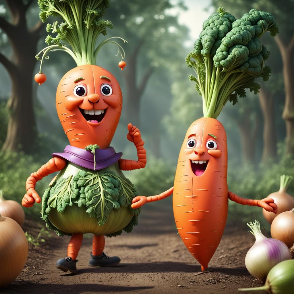 Dancing Carrot King and Onion King Animation