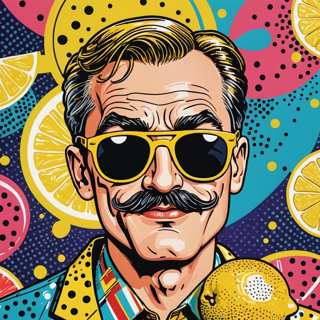 Juice Carton Flexing in Pop Art Style