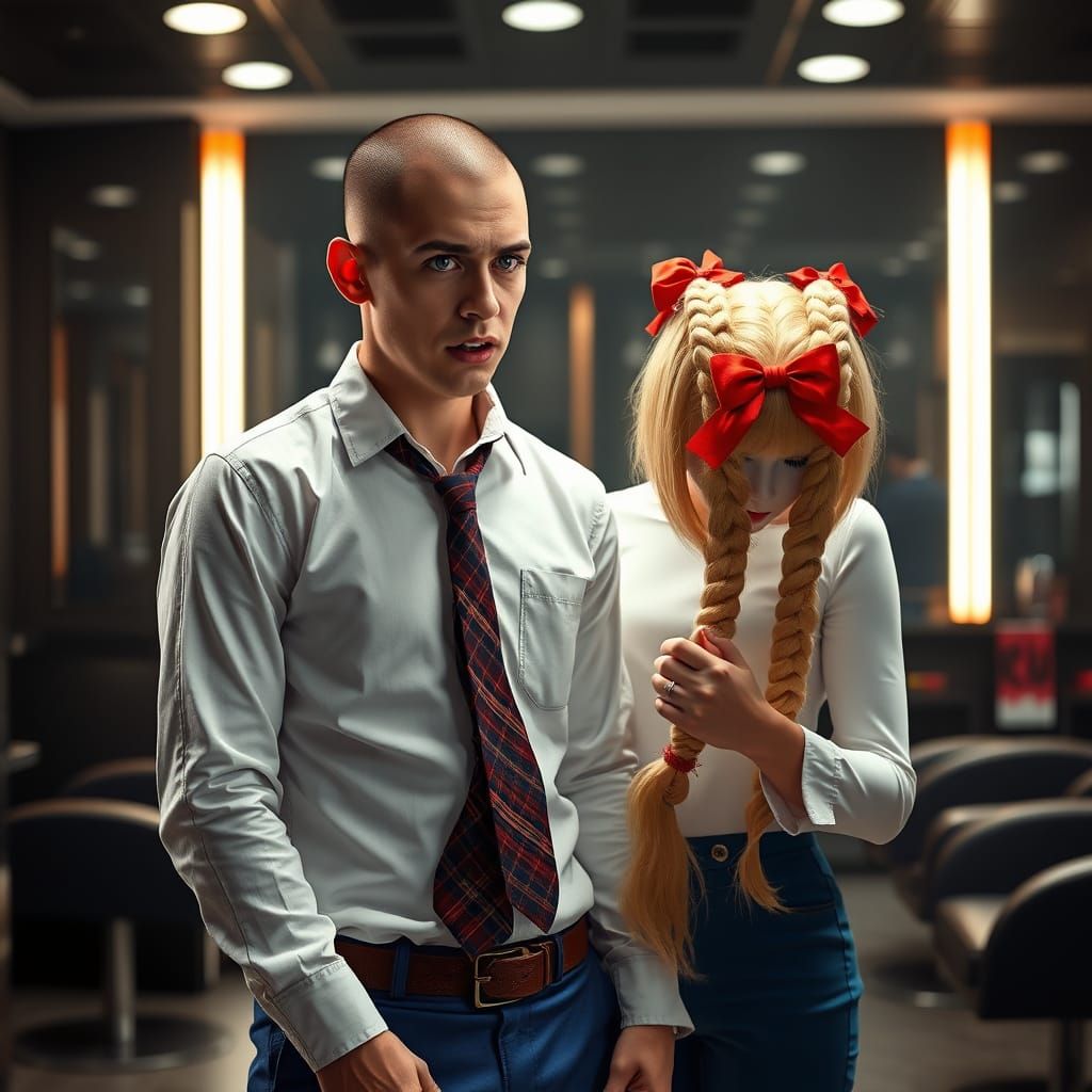 Terrified Man Confronted with Unsettling Hair Option